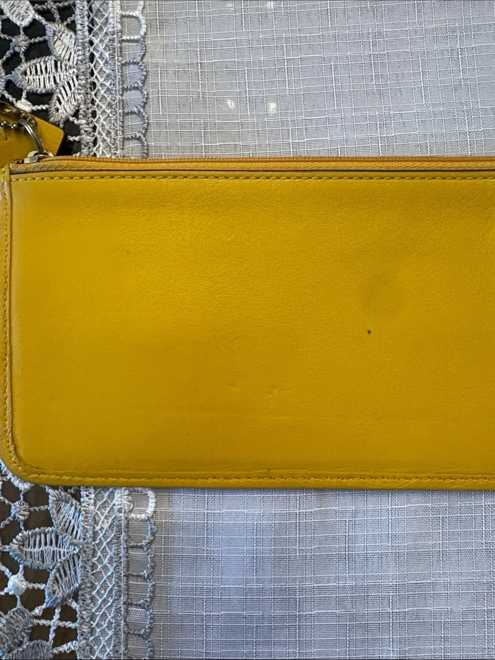 Coach Yellow Leather Pencil Pouch